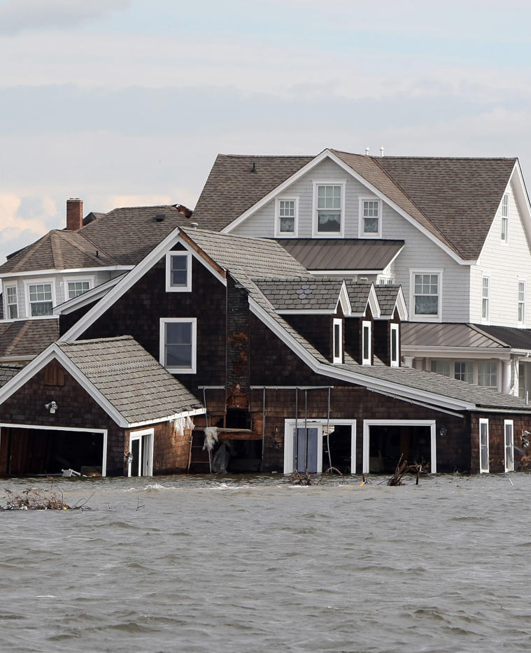 Homes in Mantoloking, New Jersey, off of Barnegat Bay, damaged by Sandy in 2012. 
