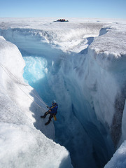 Melt from Greenland's Russell Glacier
