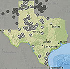 wind plant locations in Texas